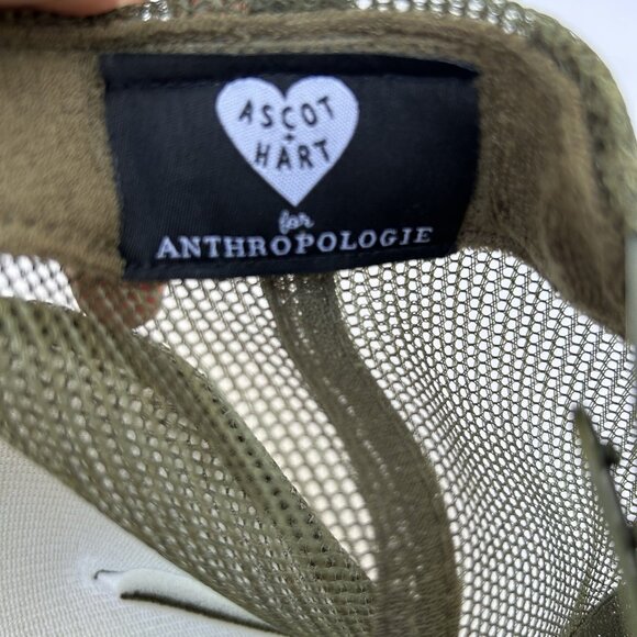 Ascot + Hart for Anthropologie Dolce Vita Green Trucker Hat Cap Boho Outdoor - Picture 6 of 7